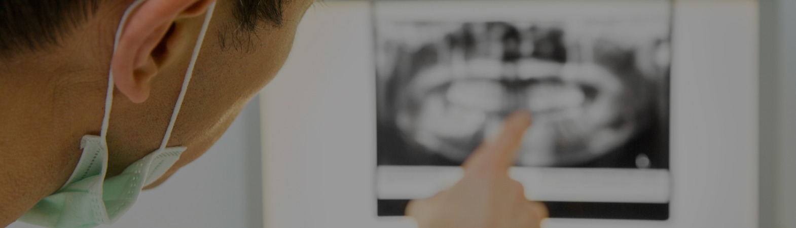 Dentist looking at X-Rays.